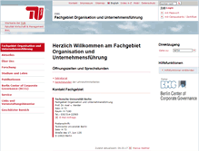 Tablet Screenshot of organisation.tu-berlin.de