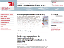 Tablet Screenshot of humanfactors.tu-berlin.de
